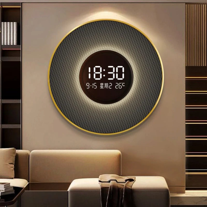 Horloge Circulaire à Affichage Digital Intégré – Élégance Moderne et Fonctionnalité
