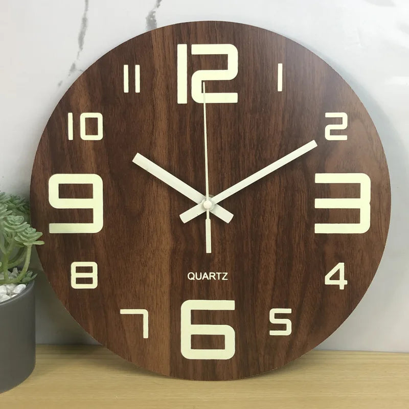 Horloge bois lumineuse silencieuse