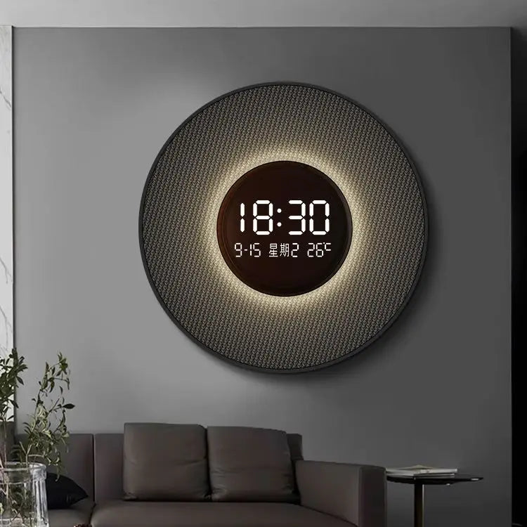 Horloge Circulaire à Affichage Digital Intégré – Élégance Moderne et Fonctionnalité