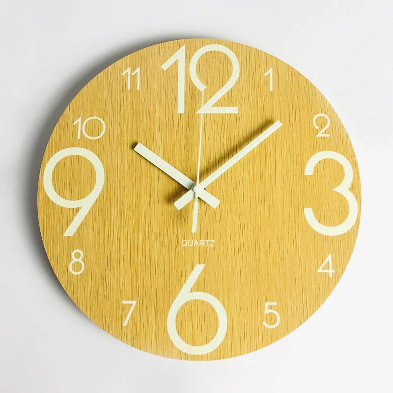 Horloge bois lumineuse silencieuse