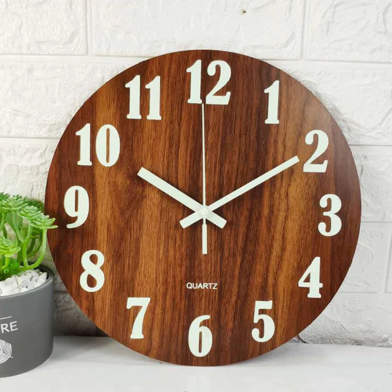 Horloge bois lumineuse silencieuse