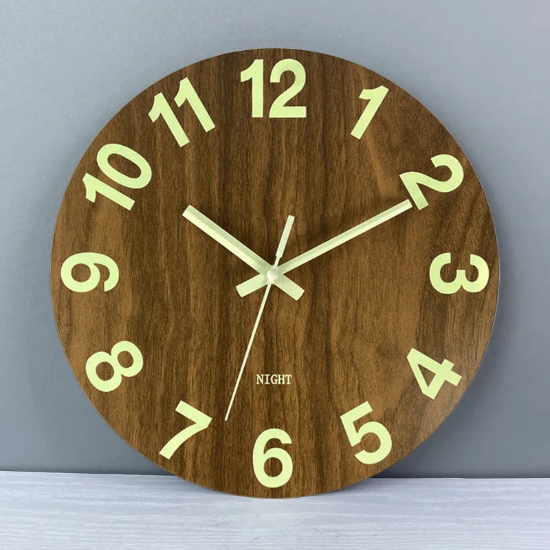 Horloge bois lumineuse silencieuse