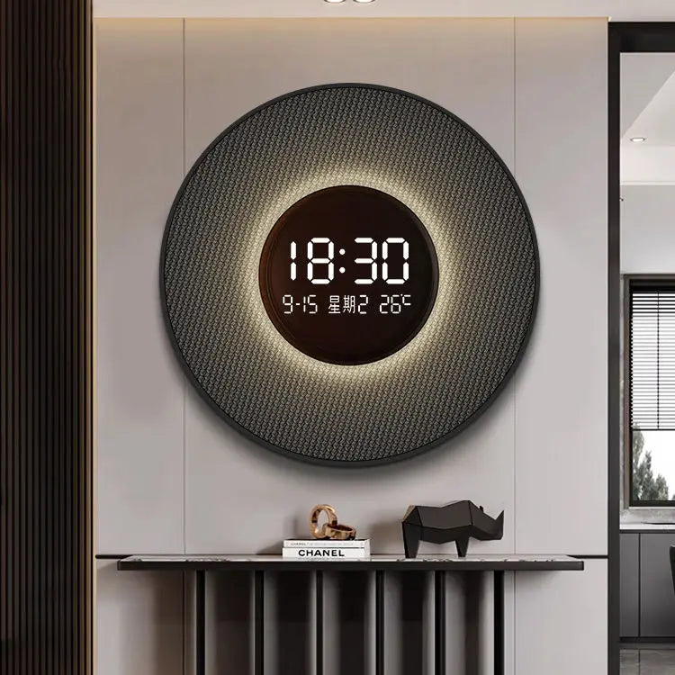 Horloge Circulaire à Affichage Digital Intégré – Élégance Moderne et Fonctionnalité