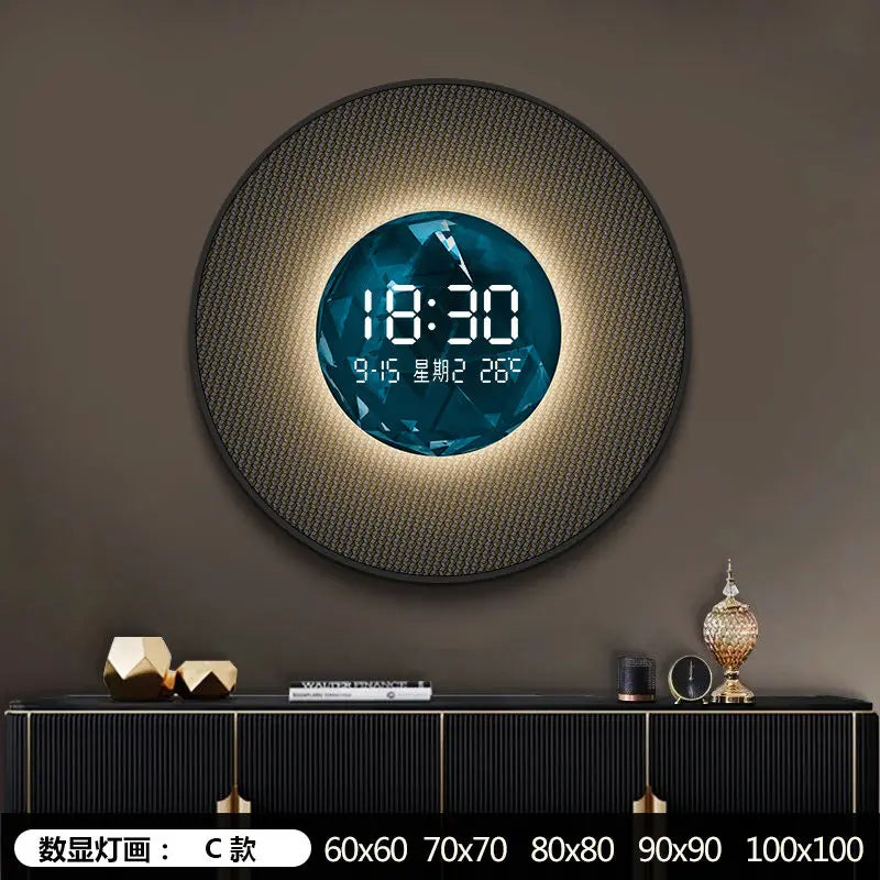 Horloge Circulaire à Affichage Digital Intégré – Élégance Moderne et Fonctionnalité