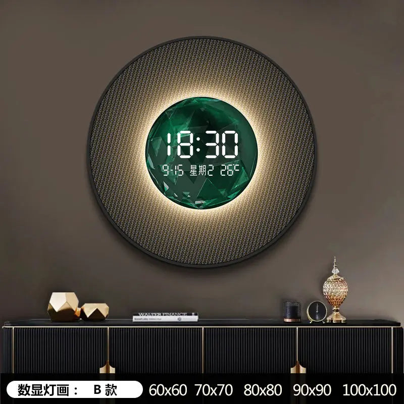 Horloge Circulaire à Affichage Digital Intégré – Élégance Moderne et Fonctionnalité