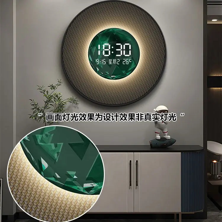 Horloge Circulaire à Affichage Digital Intégré – Élégance Moderne et Fonctionnalité