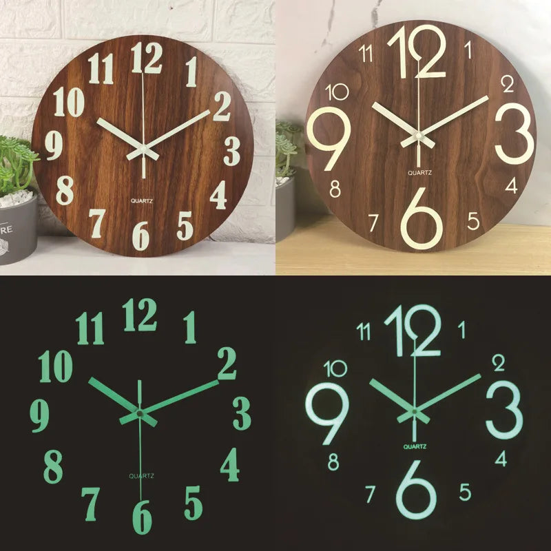 Horloge bois lumineuse silencieuse