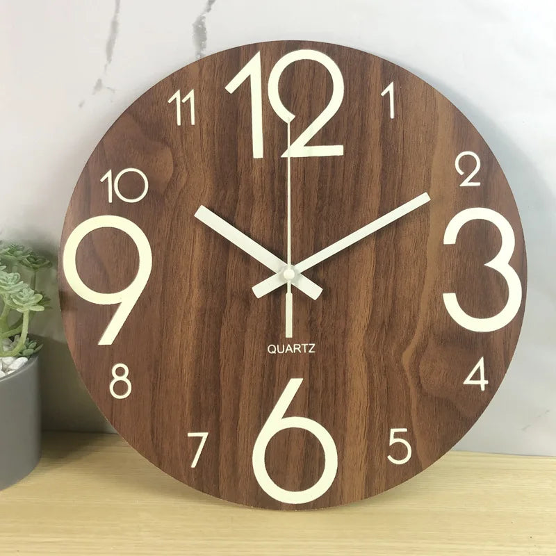 Horloge bois lumineuse silencieuse