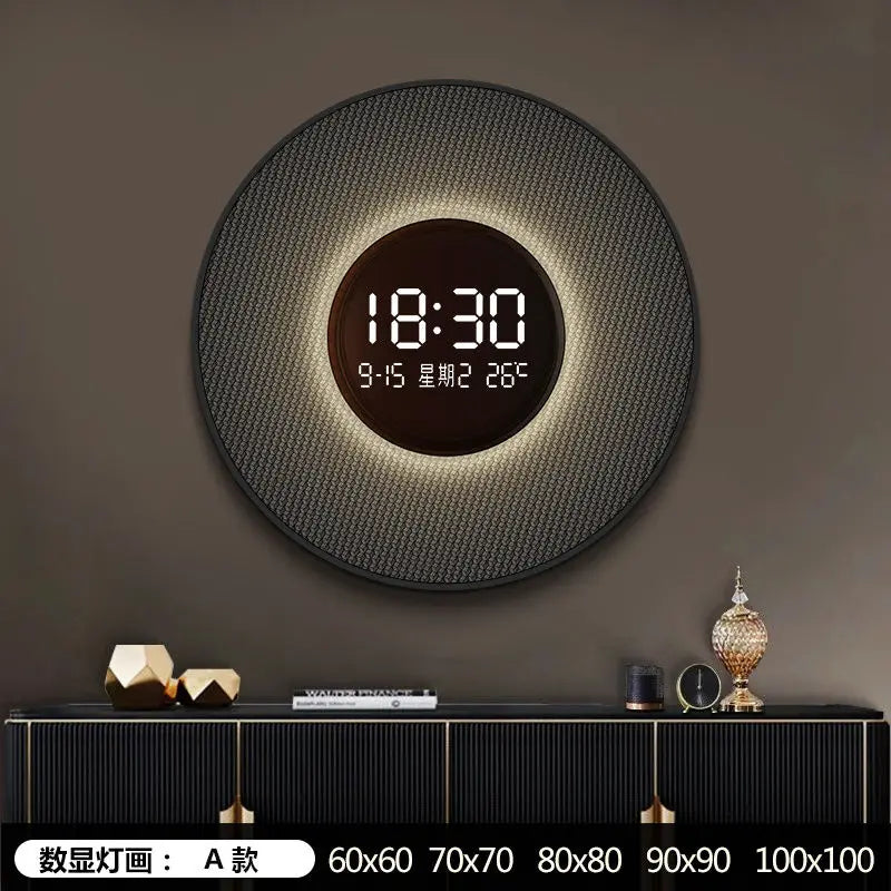 Horloge Circulaire à Affichage Digital Intégré – Élégance Moderne et Fonctionnalité