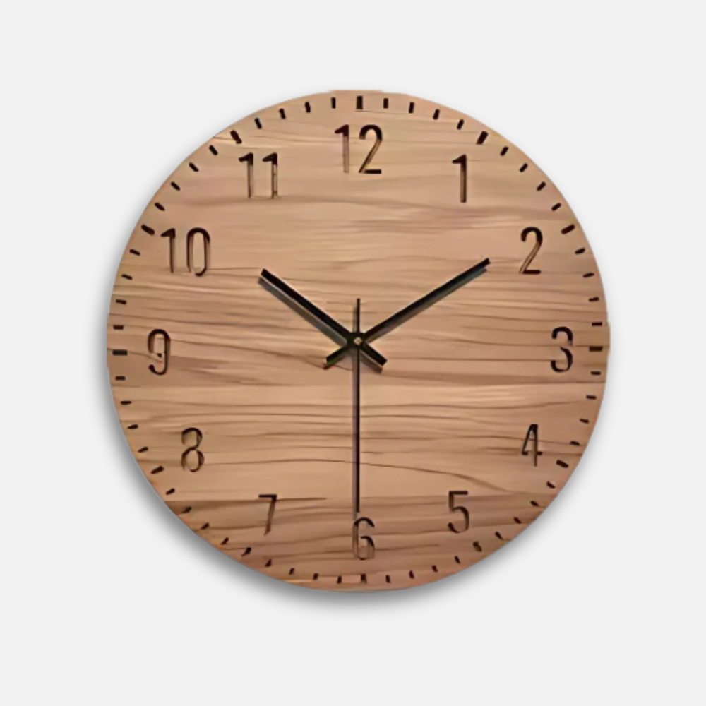 Horloge Bois Transparent | Design Scandinave Floating | Silencieuse