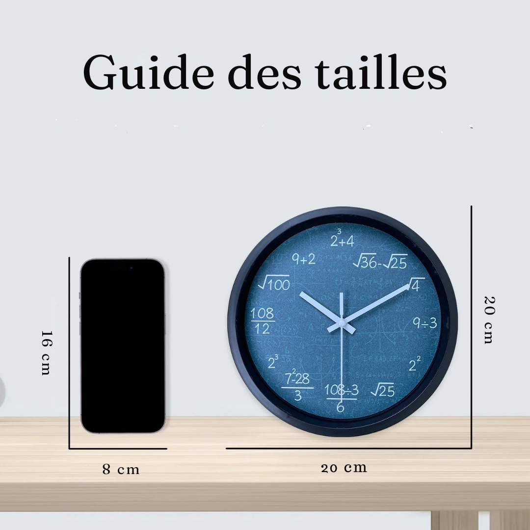 Horloge Murale Mathématique Éducative | Formules Ludiques | Silencieuse 20cm