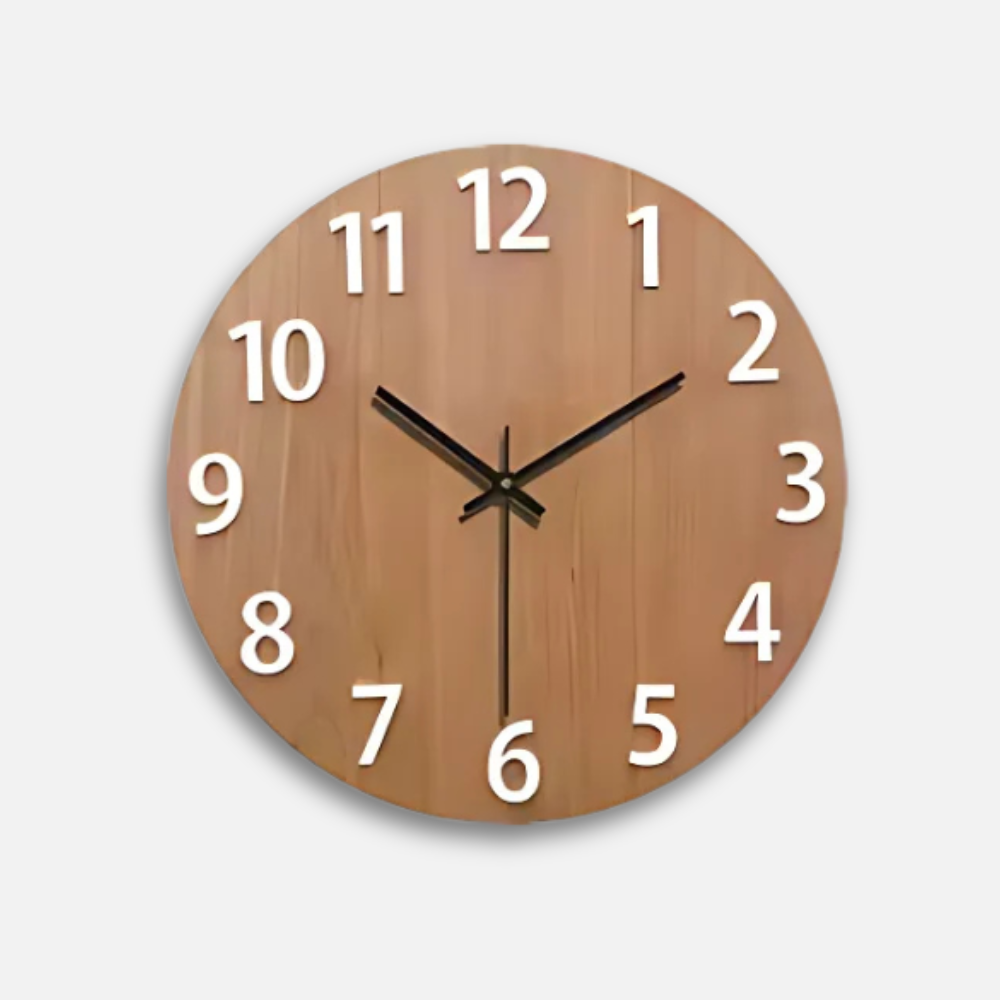 Horloge Bois Transparent | Design Scandinave Floating | Silencieuse