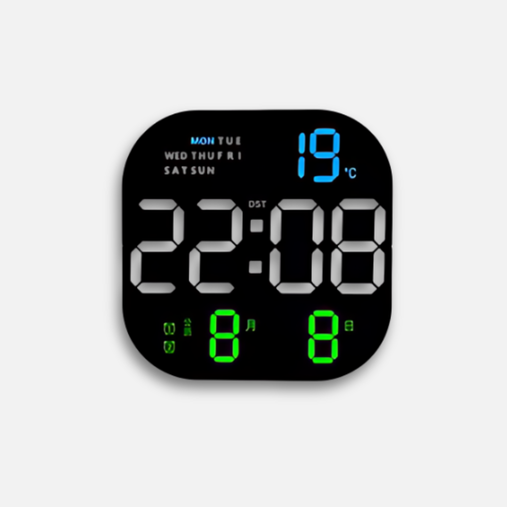 Horloge LED Digitale Multifonction | Température Date Heure | Moderne 22cm