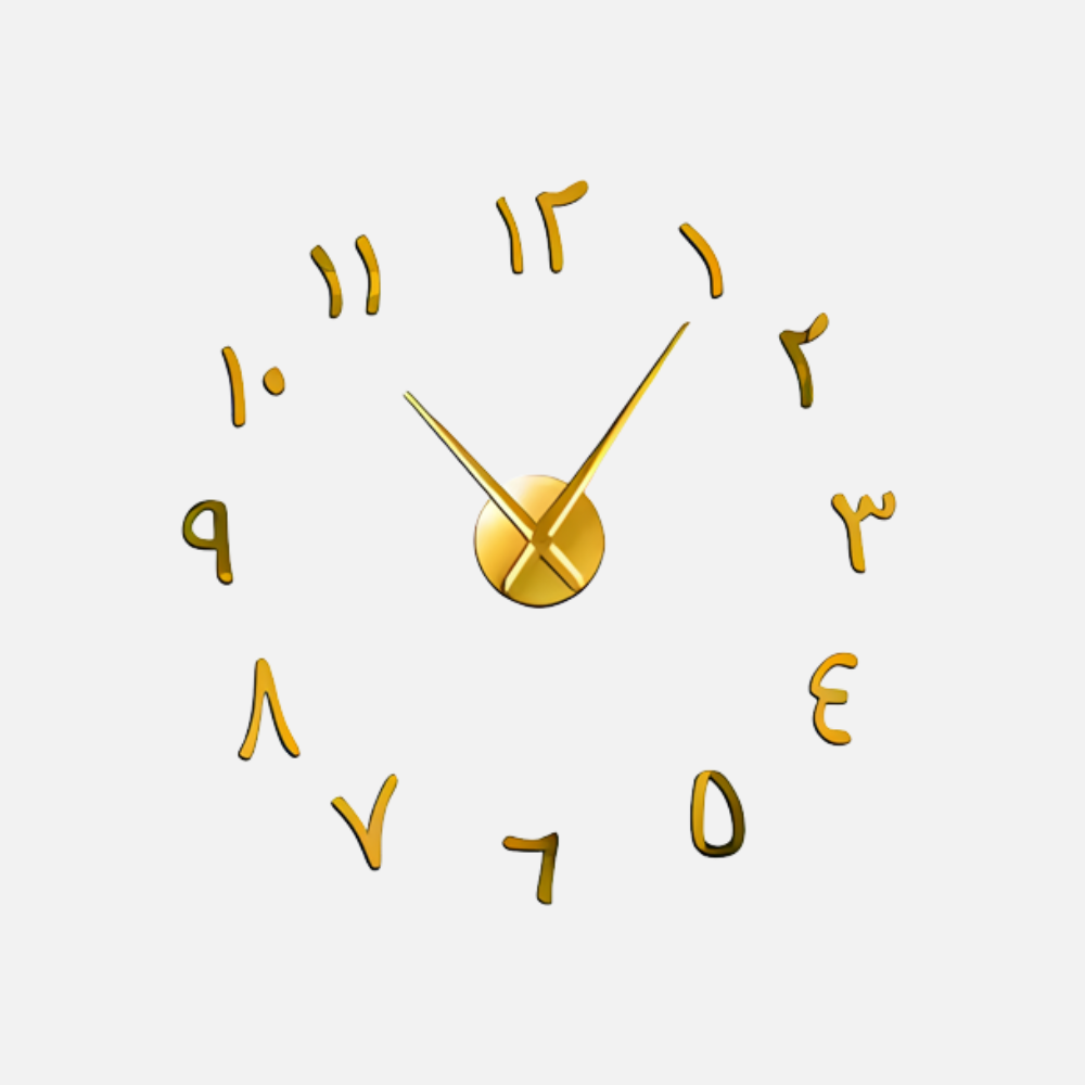 Horloge Géante DIY Miroir | Chiffres Arabes 47 Pouces | Sans Perçage