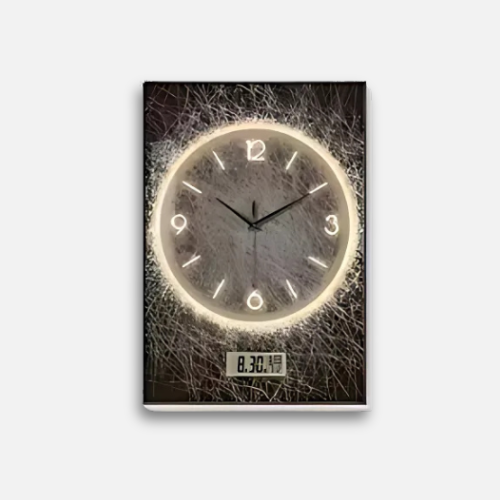 Horloge Murale Tableau LED Design | Style Abstrait Éclairage | 40-80cm Moderne