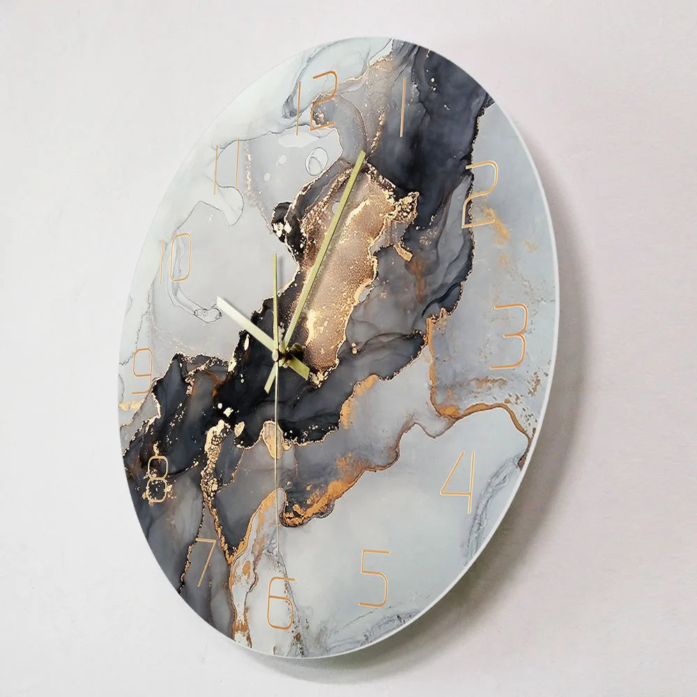 Horloge Art Moderne LED | 7 Couleurs Télécommande | Effet Marbre