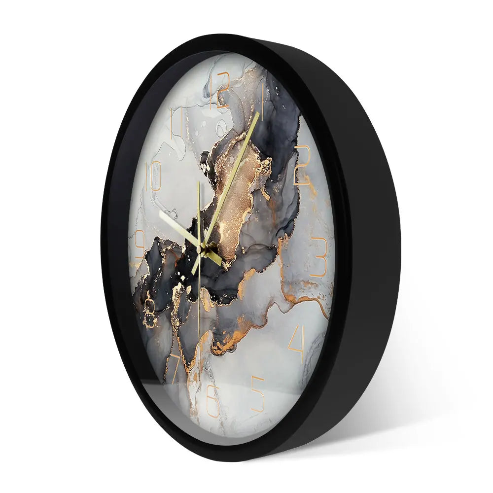 Horloge Art Moderne LED | 7 Couleurs Télécommande | Effet Marbre