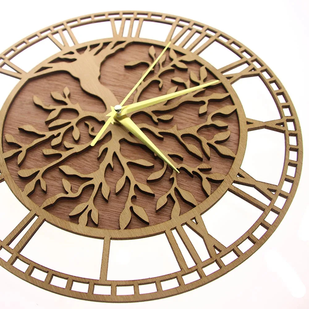 Horloge Arbre de Vie Bois | Énergie Positive Ferme | Silencieuse