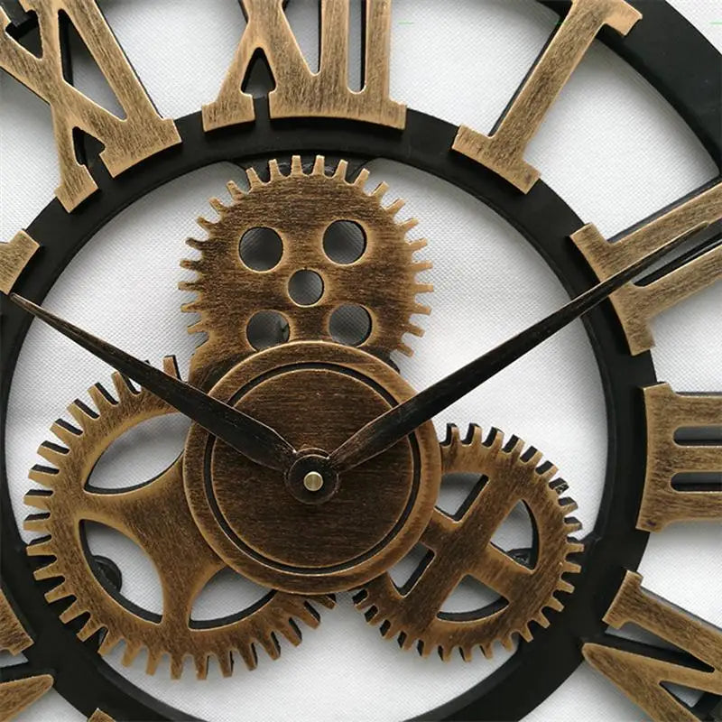 Horloge Murale Rétro Engrenage Métal | Style Industriel Vintage | 30-40cm Silencieuse