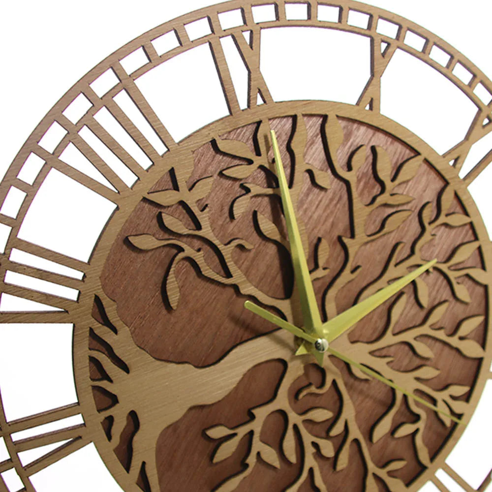 Horloge Arbre de Vie Bois | Énergie Positive Ferme | Silencieuse
