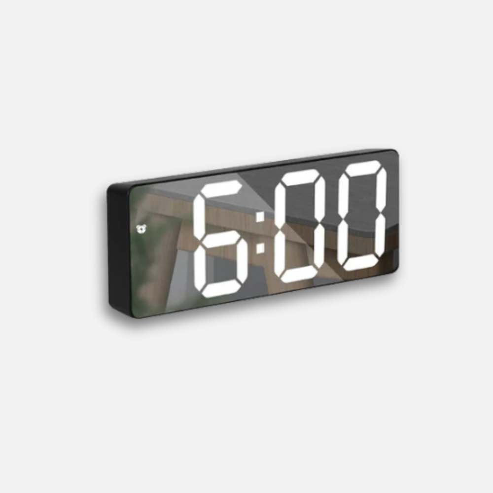 Horloge Miroir Contrôle Vocal | LED Intelligent | Design Extra-Plat