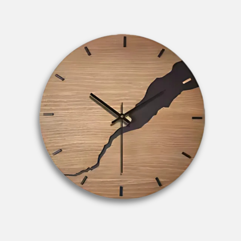 Horloge Bois Transparent | Design Scandinave Floating | Silencieuse