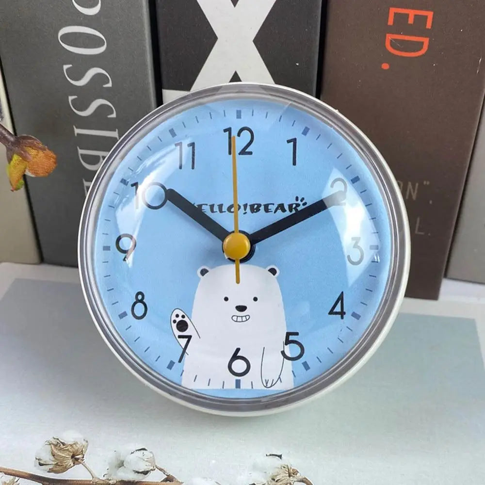 Mini Horloge Ventouse Étanche | Douche Anti-Buée | Kawaii