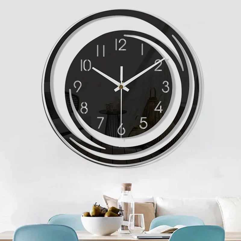 Horloge Design Cercles Concentriques | Effet 3D Hypnotique | Silencieuse
