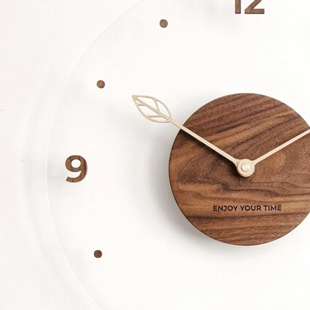 Horloge Murale Design Bois & Acrylique Silencieuse