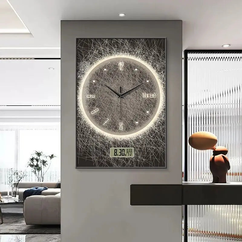 Horloge Murale Tableau LED Design | Style Abstrait Éclairage | 40-80cm Moderne