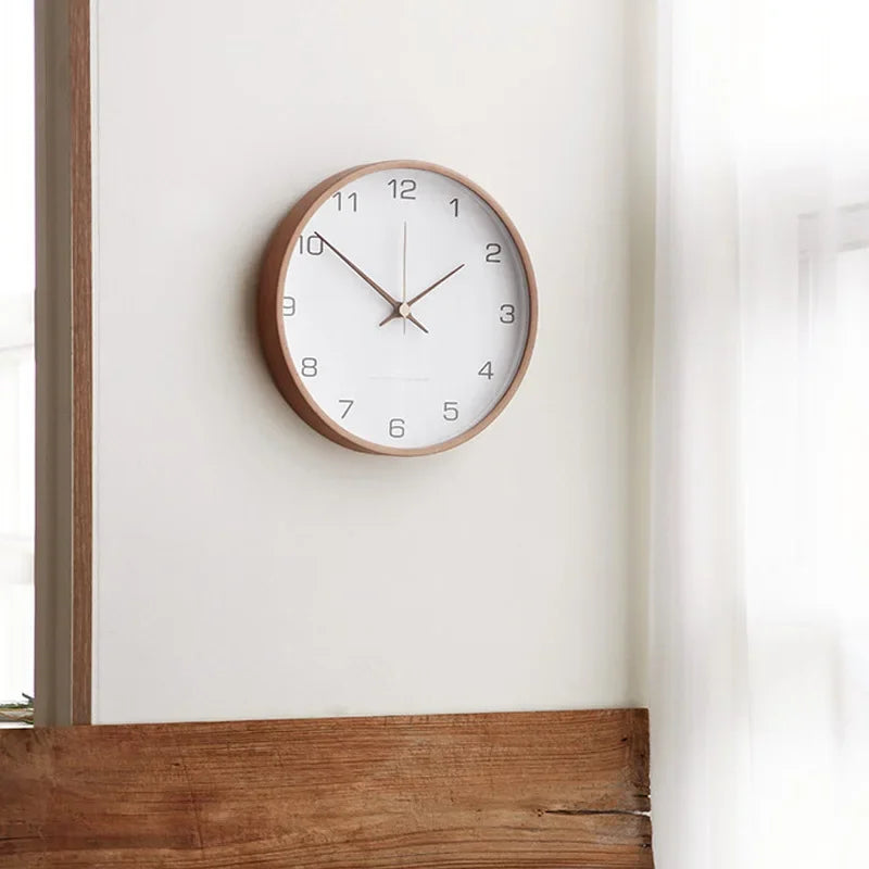 Horloge Bois Verre Nordique | Luxe Discret Minimaliste | Silencieuse