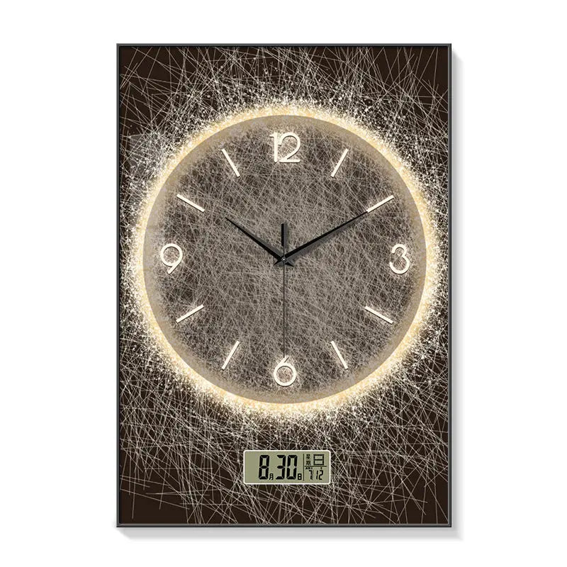 Horloge Murale Tableau LED Design | Style Abstrait Éclairage | 40-80cm Moderne