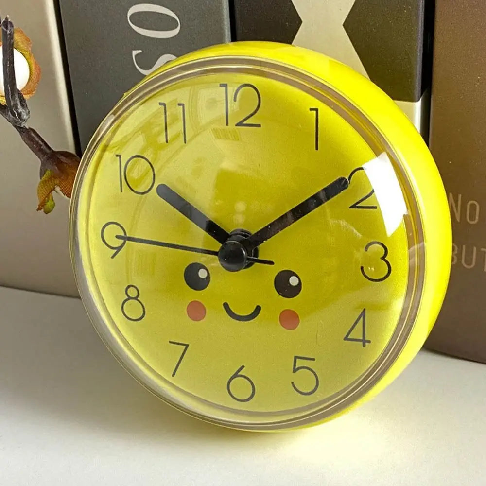 Mini Horloge Ventouse Étanche | Douche Anti-Buée | Kawaii