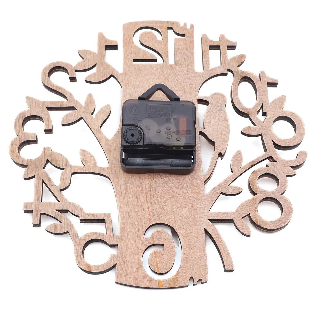 Horloge Murale Bois Arbre Vintage | Design Naturel 3D | Silencieuse 23cm