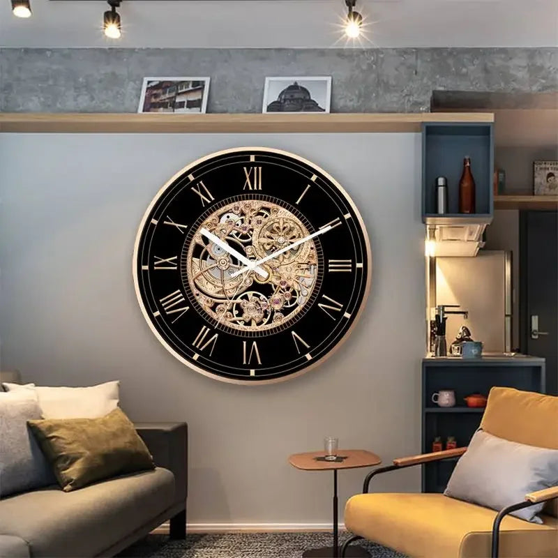 Horloge Steampunk Engrenages | Design Mécanique 3 Tailles | Silencieuse