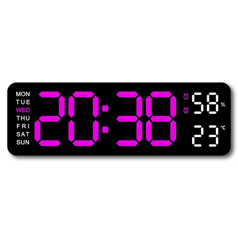 Horloge LED 9 Pouces Multifonction | Température Humidité | USB Double Alarme