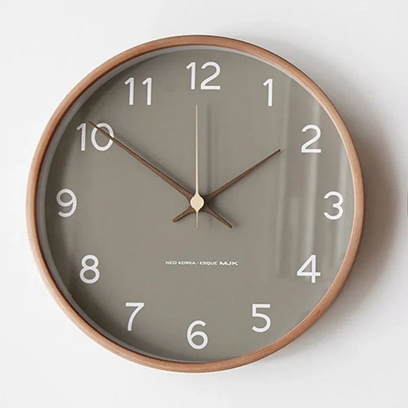 Horloge Bois Verre Nordique | Luxe Discret Minimaliste | Silencieuse