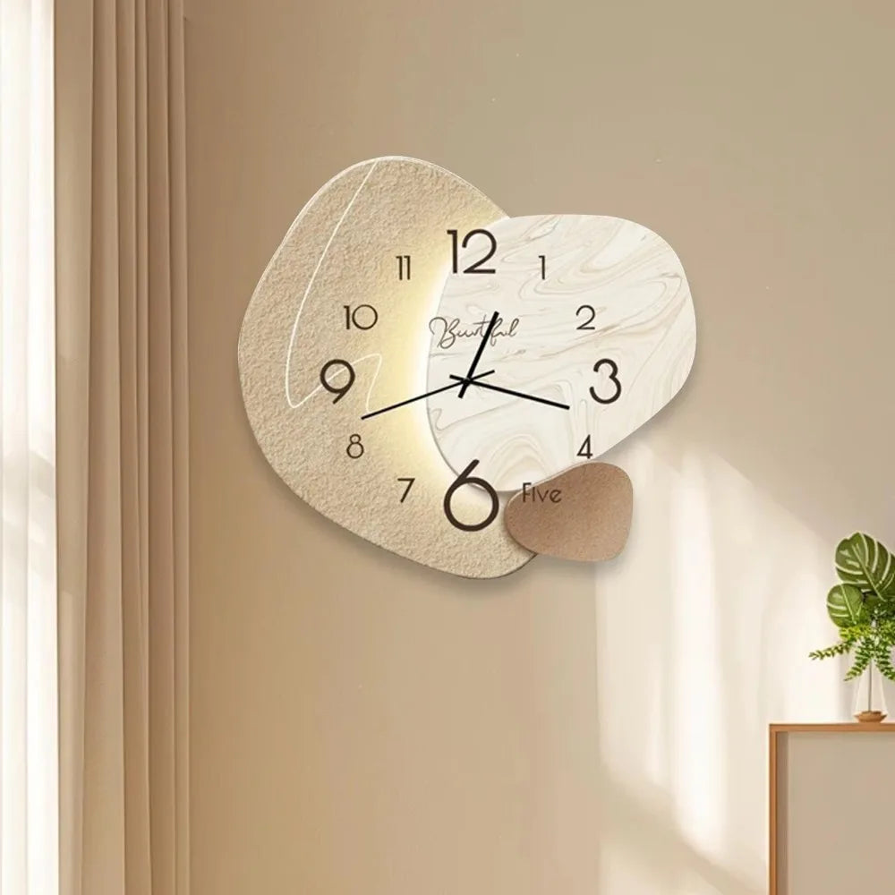 Horloge Nordique LED | Rétroéclairage Halo Lumineux | Silencieuse