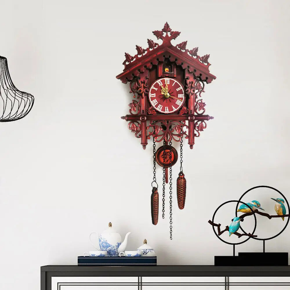 Horloge Cuckoo Vintage Bois | Chalet Allemand Pendule | Silencieuse
