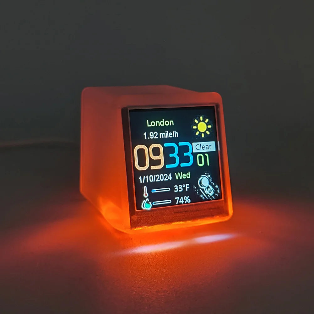 Horloge Station Météo WiFi | Temps Réel Connectée | Animations GIF