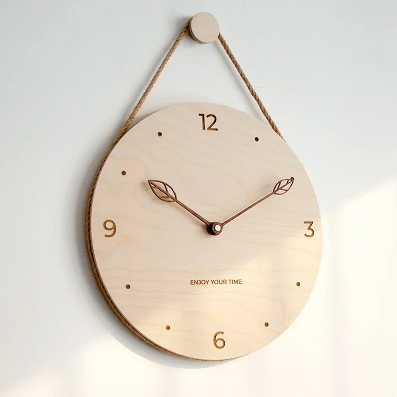 Horloge Bois Suspension Zen | Style Japonais Authentique | Silencieuse