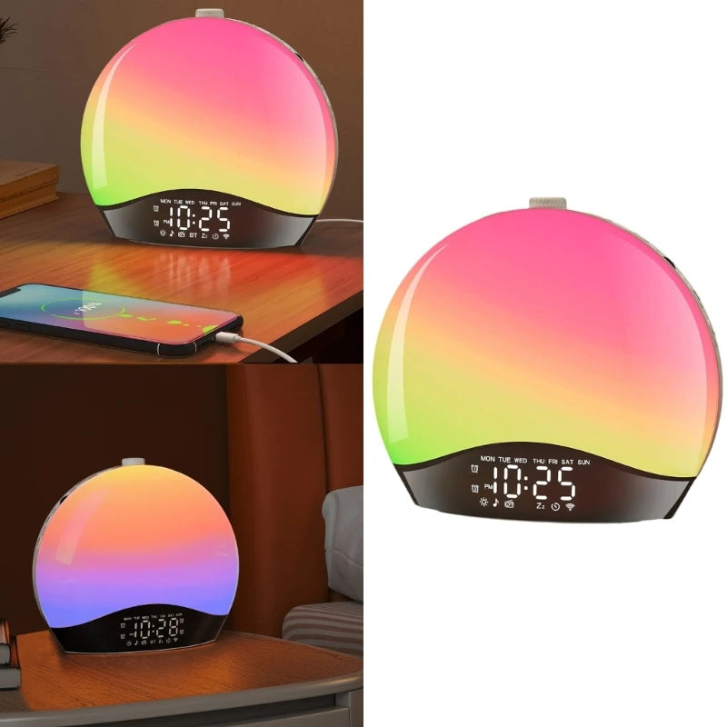 Horloge Simulateur Aube | Réveil Naturel Scientifique | 17 Couleurs LED