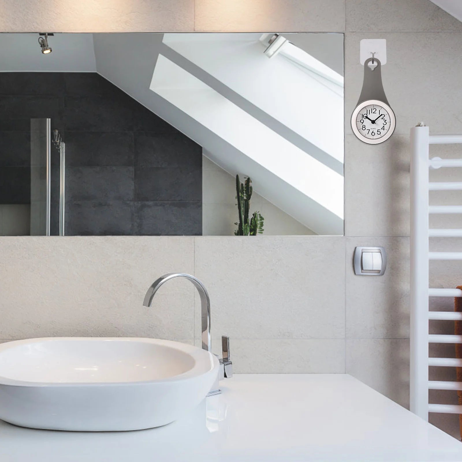 Horloge Murale Imperméable Ventouse | Salle Bain Cuisine | Étanche 20cm