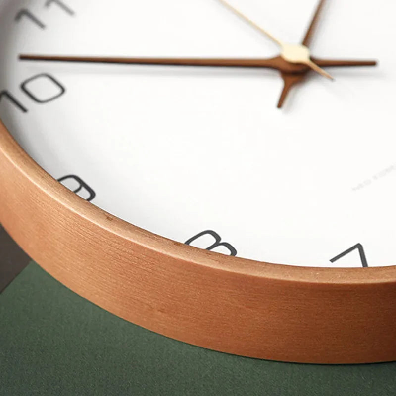 Horloge Bois Verre Nordique | Luxe Discret Minimaliste | Silencieuse
