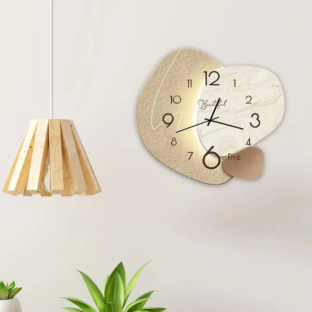 Horloge Nordique LED | Rétroéclairage Halo Lumineux | Silencieuse