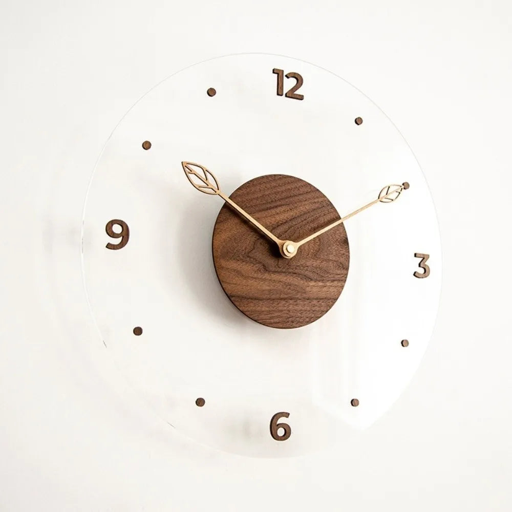 Horloge Murale Design Bois & Acrylique Silencieuse