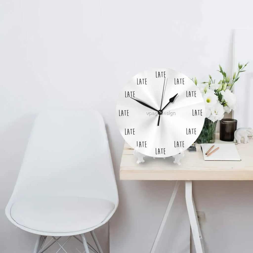 Horloge Murale Always Late | Décoration Humoristique | Design Minimaliste Original