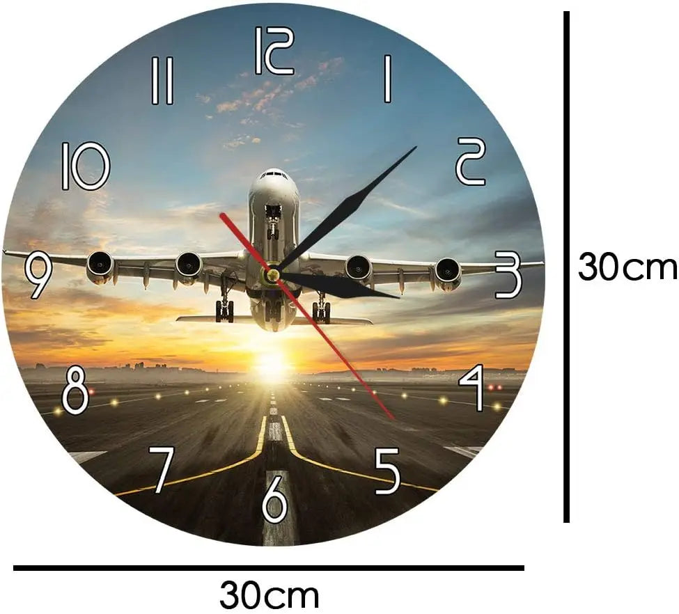 Horloge Avion Photo Réaliste | Évasion Aéronautique | Silencieuse