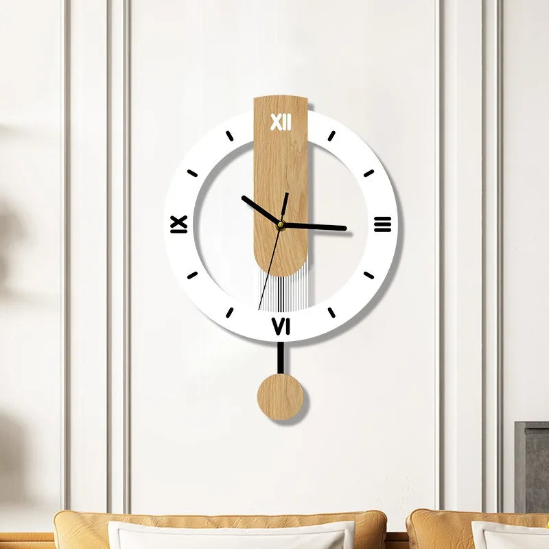 Horloge Balancier Scandinave | Bois Acrylique Pendule | Silencieuse