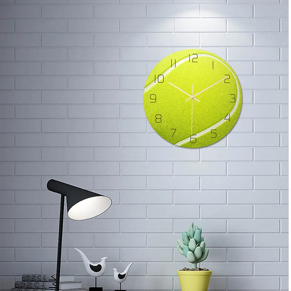 Horloge Murale Tennis Silencieuse | Balle Verte Sportive | Décoration Original 30cm